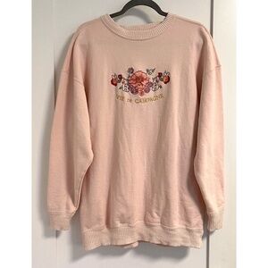 Northern Spirit by The Bay Embroidered Floral Pink Sweatshirt